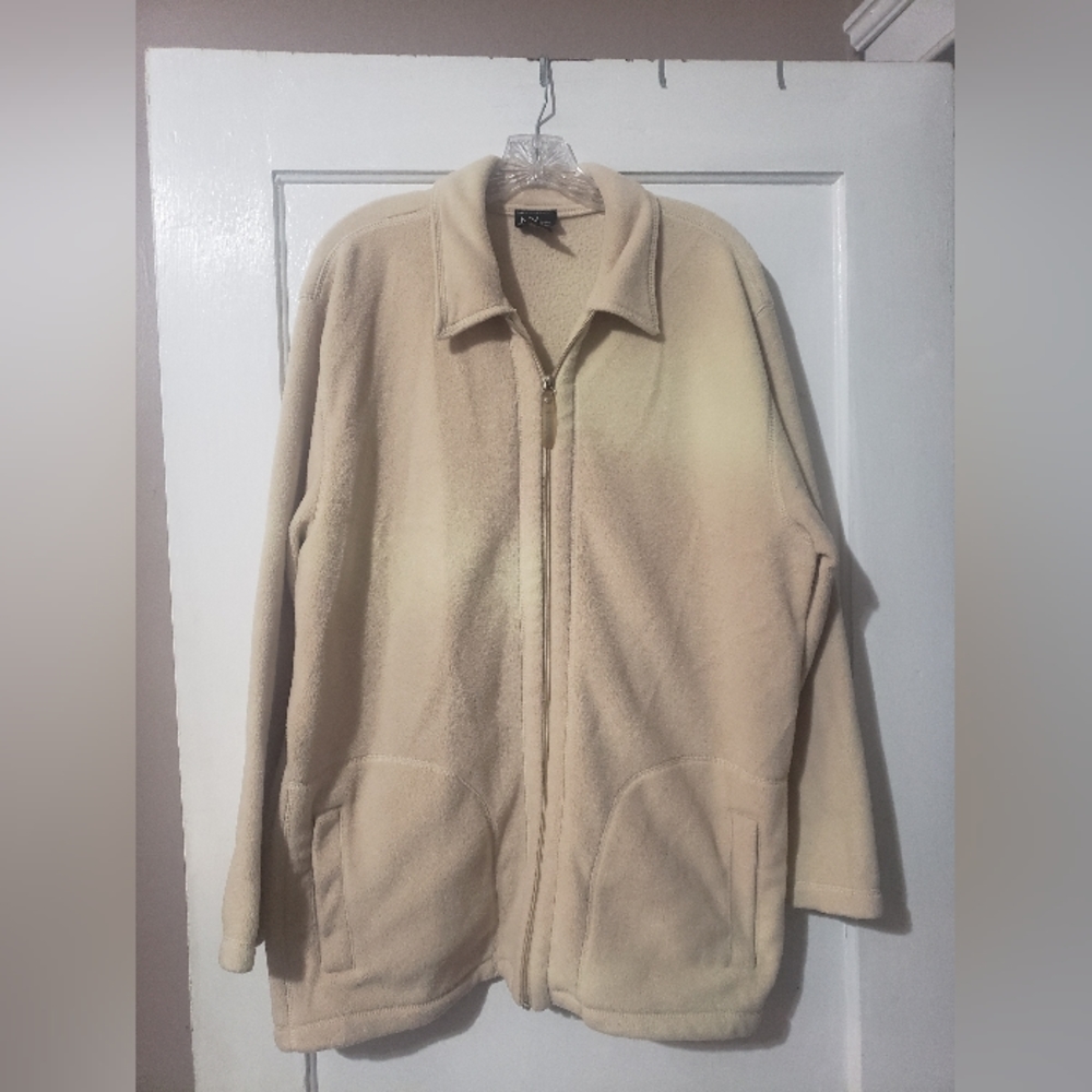 NY Jeans Jacket, Cream colored with subtle shading, Sz XL